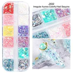 Mixed 3D Color Nail Flakes