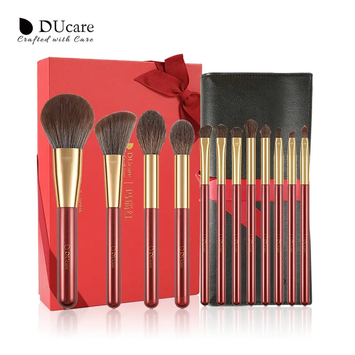 DUcare Classic Red Makeup Brush Collection 12pcs