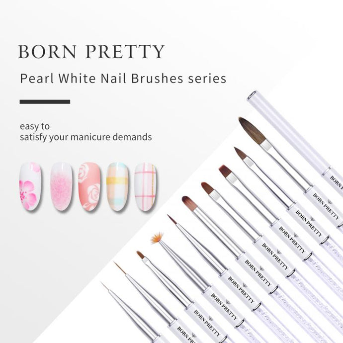 BORN PRETTY Nail Brush Series Pearl White