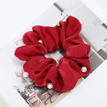 Load image into Gallery viewer, Pearly Satin Hair Scrunchie