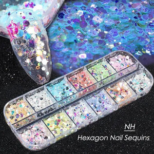 Mixed 3D Color Nail Flakes