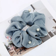 Load image into Gallery viewer, Pearly Satin Hair Scrunchie