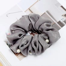 Load image into Gallery viewer, Pearly Satin Hair Scrunchie