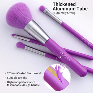 Docolor Neon Purple - 10 Pieces Makeup Brush Set 