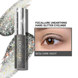 FOCALLURE Unearthing Mars Glitter Eyeliner shade dark night dark glitter grey