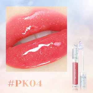 FOCALLURE Watery Glow Glitter Lip Glossglitter multi-dimensional shade PK04 strawberry pink glitter