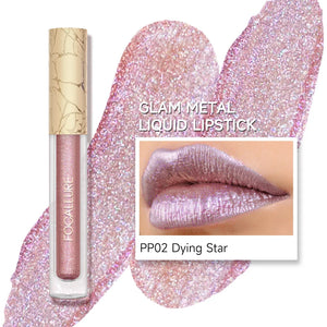 FOCALLURE Glam Metal Liquid Lipstick  shade dying star nude metallic lilac grey