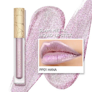 FOCALLURE Glam Metal Liquid Lipstick  shade hana nude metallic lilac