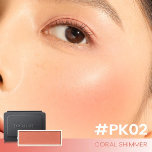 Focallure Face Blush Pro DIY Cheek Palette shade PK02 coral shimmer