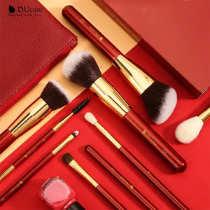 DUcare Classic Red Makeup Brush Collection 10pcs
