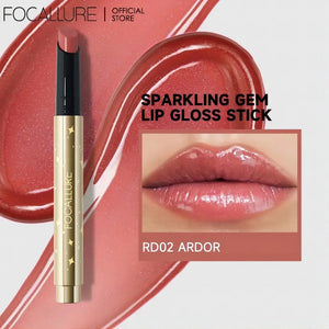 focallure sparkling gem lip gloss stick plumpy juicy glossy lip gloss lipstick shade ardor