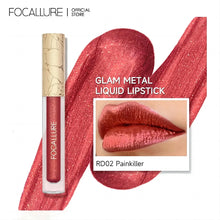 Load image into Gallery viewer, FOCALLURE Glam Metal Liquid Lipstick  shade 02 painkiller metallic red