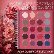 Load image into Gallery viewer, Focallure blooming flowers series eyeshadow palette RD01 queen of elegance red eyeshadow palette