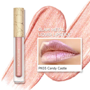 FOCALLURE Glam Metal Liquid Lipstick  shade candy castle nude candy pink
