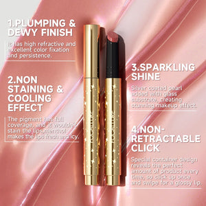 focallure sparkling gem lip gloss stick plumping dewy finish juicy glossy lip gloss lipstick 