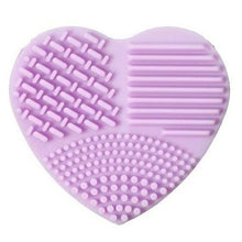 Load image into Gallery viewer, Heart-Shaped Silicone Brush Cleaner purple