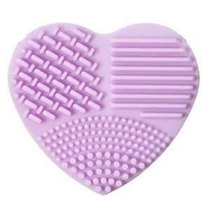 Heart-Shaped Silicone Brush Cleaner purple
