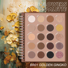 Load image into Gallery viewer, Focallure blooming flowers series eyeshadow palette BR01 golden gingko golden brown eyeshadow palette