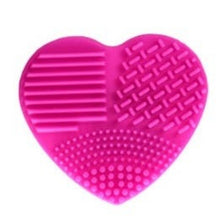 Load image into Gallery viewer, Heart-Shaped Silicone Brush Cleaner rose red