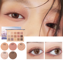 Load image into Gallery viewer, focallure firenze 15 pan eyeshadow palette with neutral, taupe, earthy tones, milk tea tones, dusty rose shades, matte, shimmer, glitter metallic texture