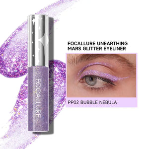 FOCALLURE Unearthing Mars Glitter Eyeliner shade pp02 bubble nebula ethereal lilac