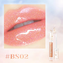 Load image into Gallery viewer, FOCALLURE Watery Glow Glitter Lip Gloss glitter multi-dimensional shade BS02 nude beige pink gloss multidimensional glitter