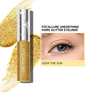 FOCALLURE Unearthing Mars Glitter Eyeliner shade gd04 the sun bright golden
