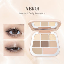 Load image into Gallery viewer, FOCALLURE 8 Pan Pressed Powder Eyeshadow Palette #br01 natural daily makeup nude and neutral tones, matte, shimmer, pearly