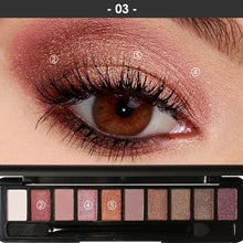 Load image into Gallery viewer, focallure 10 color nude eyeshadow palette shade 03