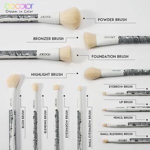 DOCOLOR Comic 2D White 12 Piece Makeup Brush Set