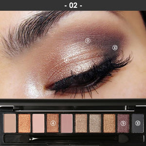 focallure 10 color nude eyeshadow palette shade 02