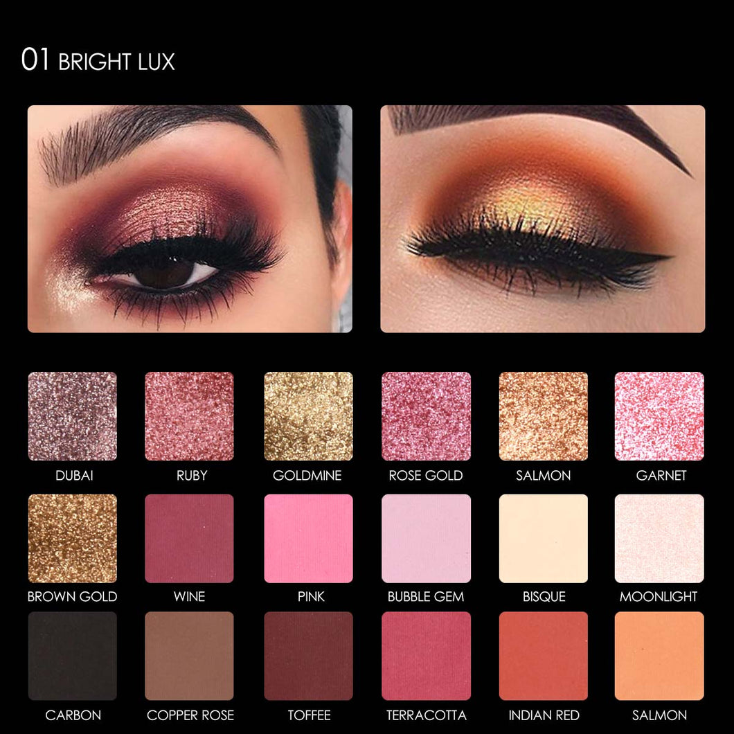 we care your favours 18 color eyeshadow palette 01 bright lux