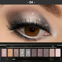 Load image into Gallery viewer, focallure 10 color nude eyeshadow palette shade 04
