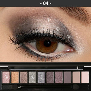 focallure 10 color nude eyeshadow palette shade 04