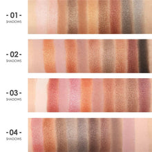 Load image into Gallery viewer, focallure 10 color nude eyeshadow palette shade swatches