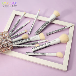 docolor comic 2d white 12 piece face and eye brush set