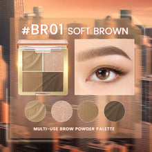 Load image into Gallery viewer,  focallure all in one multiuse eyebrow palette  4 colours BR01 soft brown
