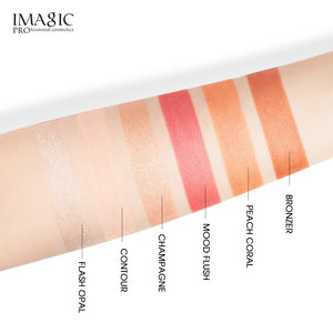 imagic highlight, blush and contour palette swatches