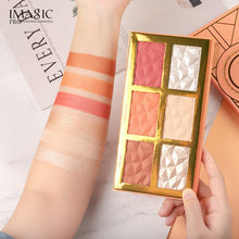 Load image into Gallery viewer, imagic highlight, blush and contour palette swatches