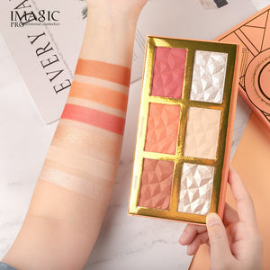 imagic highlight, blush and contour palette swatches