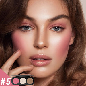 FOCALLURE 3 Colors Blush & Highlighter Makeup Palette