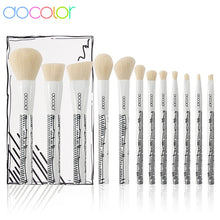 Load image into Gallery viewer, docolor comic 2d white 12 piece makeup brush set
