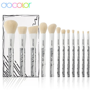 docolor comic 2d white 12 piece makeup brush set