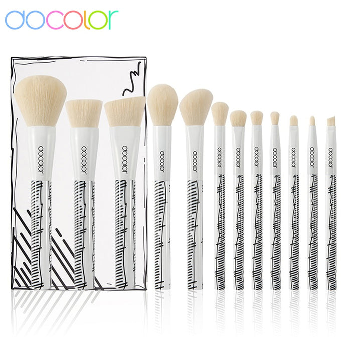 docolor comic 2d white 12 piece makeup brush set