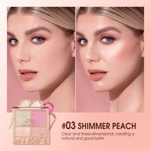 Load image into Gallery viewer, otwoo highlight and blush multi use makeup palette 03 shimmer peach