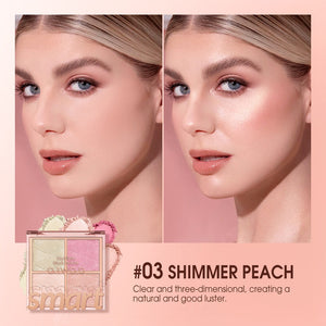 otwoo highlight and blush multi use makeup palette 03 shimmer peach