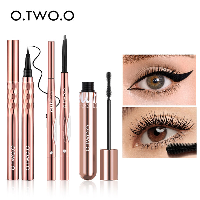 O.TWO.O Luxury Mascara, Eyeliner and Micro Eyebrow Pencil Eye Makeup Gift Set