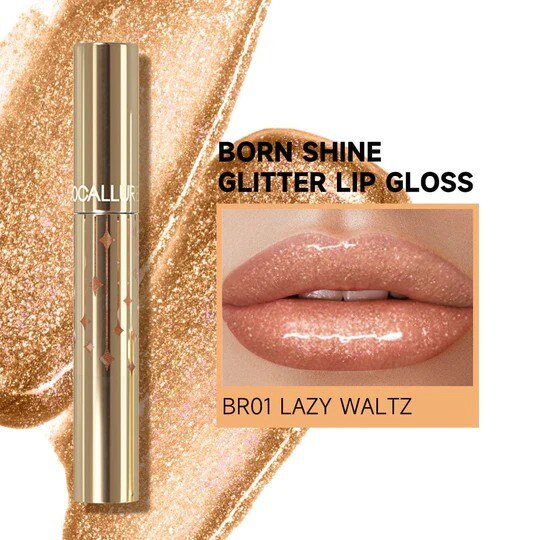 focallure born shine glitter lip gloss shade lady watlz