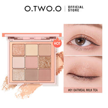 Load image into Gallery viewer, O.TWO.O Sheen 9 Color Eyeshadow Palette 01 oatmeal milk tea