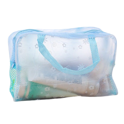 Flower Print Transparent Cosmetic Toiletry Bag